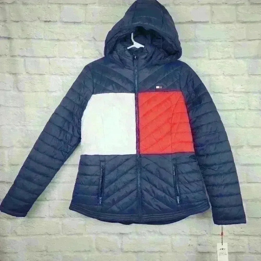 Tommy Hilfiger Sport Womens Puffer Jacket Sz L - Picture 4 of 12